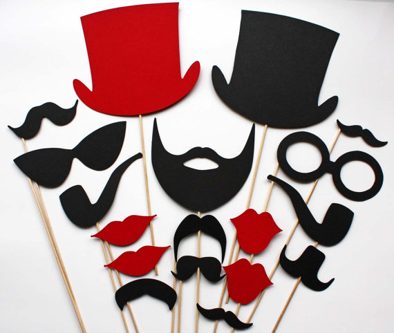 Wedding Props- 18 Piece Set- Photo Booth Props