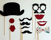 Photo Props, 11 Piece Photo Booth Prop Set, Wedding Props on Luulla